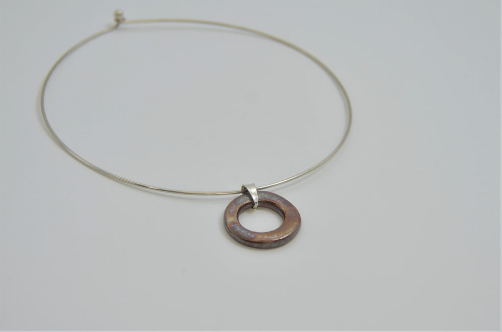 COLGANTE CIRCULAR MARRON DORADO