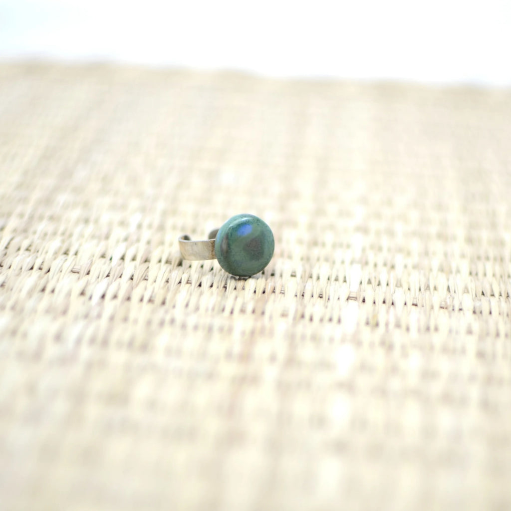 anillo-ceramica-plata-artesania-verde-regalo