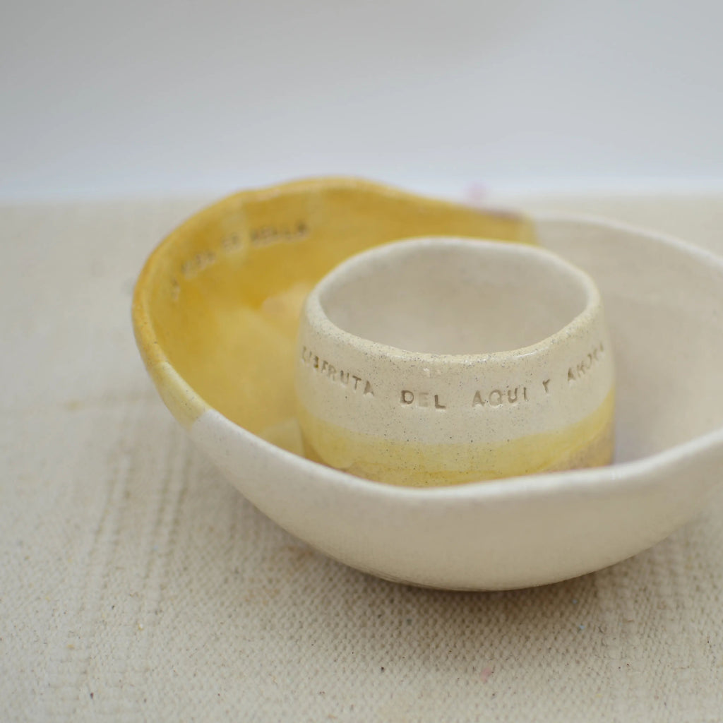 Bowl Maia cerámica artesanal personalizable color azul y blanco hecho a mano - Maia Artesanía Cerámica