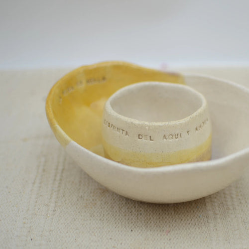 Bowl Maia cerámica artesanal personalizable color azul y blanco hecho a mano - Maia Artesanía Cerámica