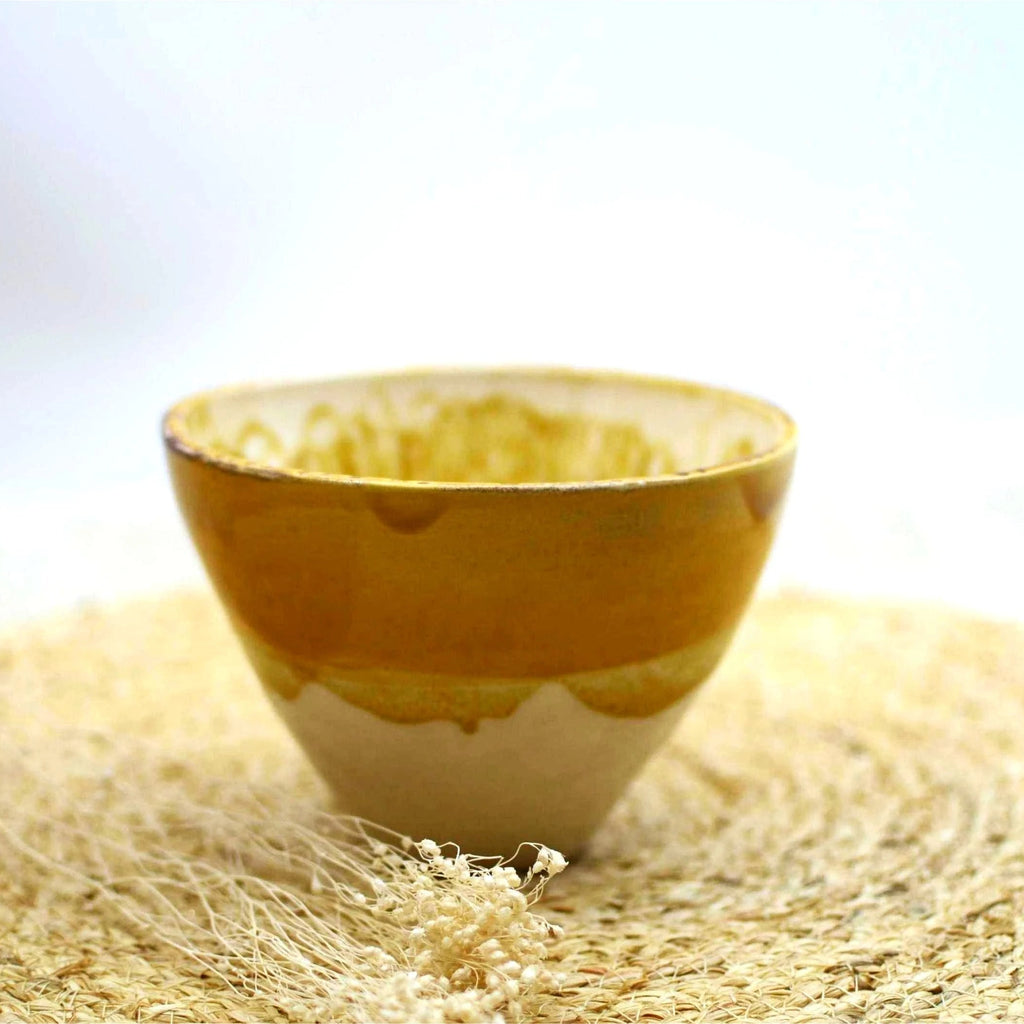 Bowl cerámica artesanal para boda y ocasiones especiales arcilla blanca con chamota miel y crudo hecho a mano - Maia Artesanía Cerámica