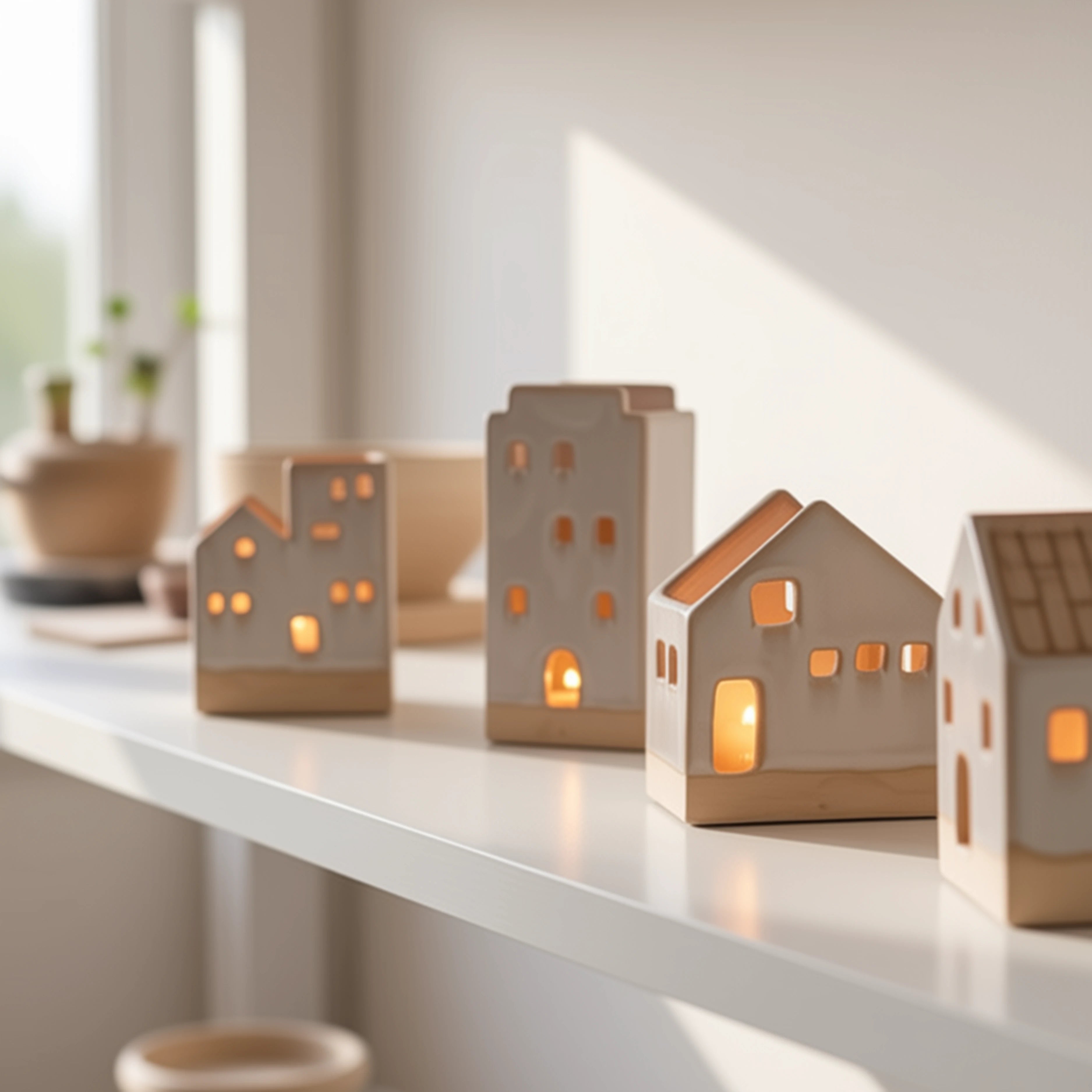 Casita de cerámica artesanal hecha a mano en taller con Maia Artesanía ceramica almerimar