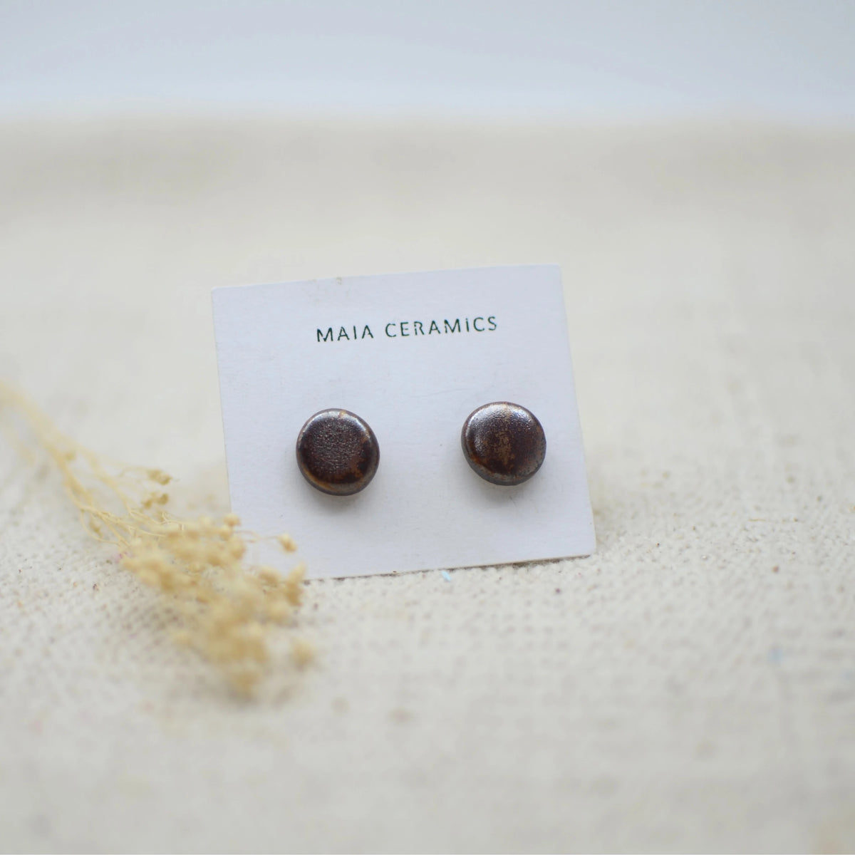 pendiente-ceramica-artesanal-plata-marron-dorado-regalo