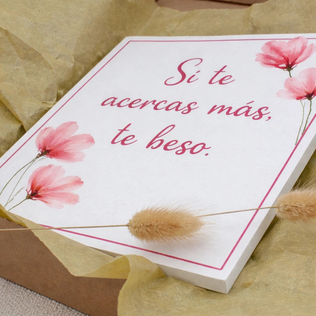 Placa cerámica decorativa 20x20 cm personalizable con dedicatoria, hecha a mano en arcilla blanca