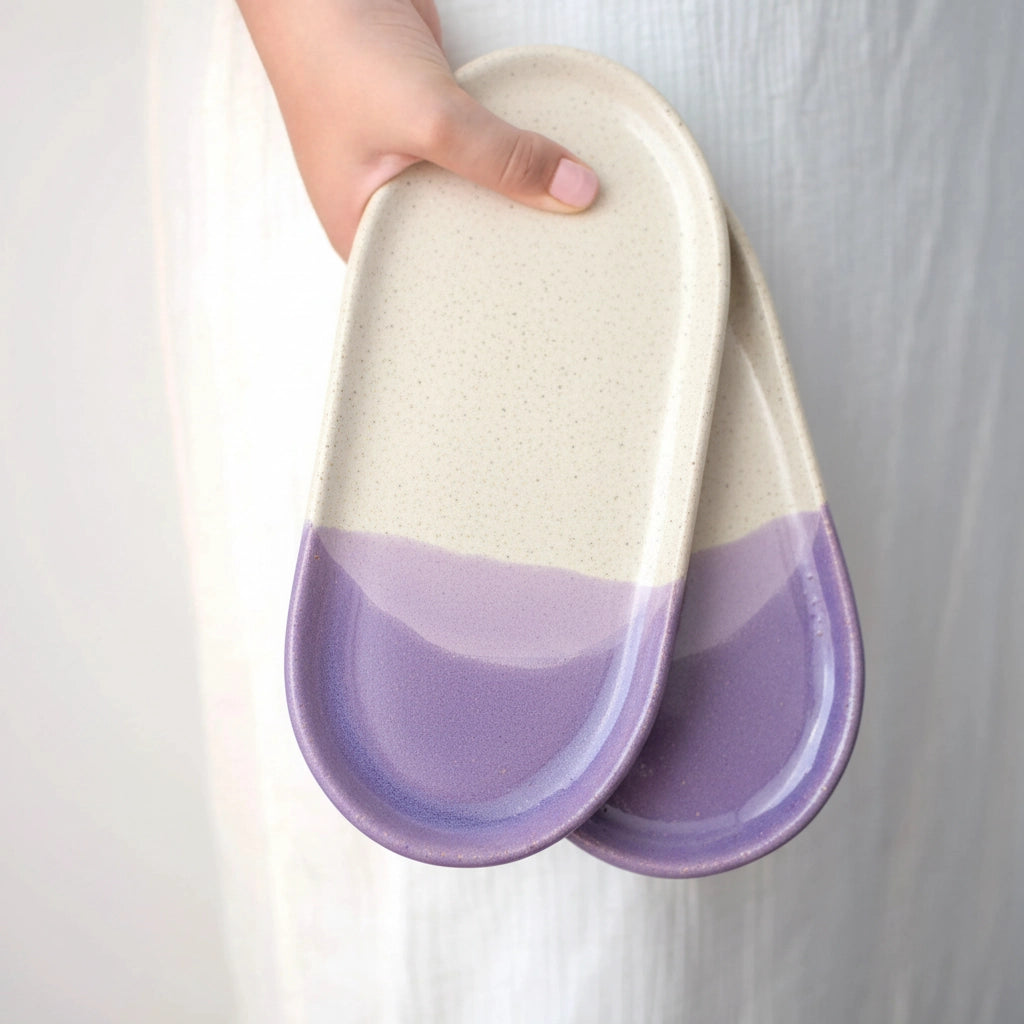 plato de ceramica artesanal hecho a mano regalo personalizable morado