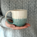 Taza Sonríe personalizada con texto a mano, cerámica artesanal 250-300 ml — regalo único y original de Maia Cerámica
