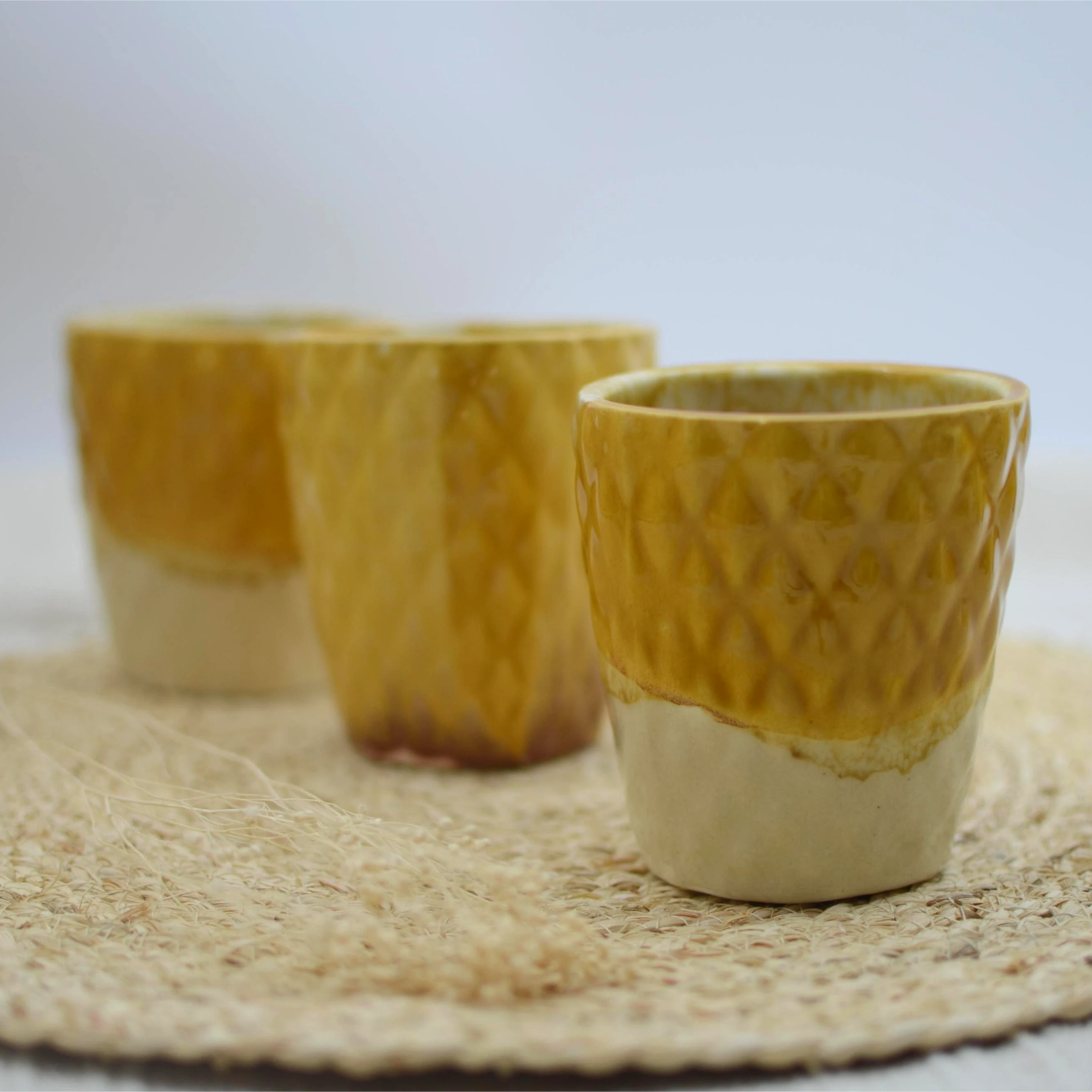Vaso cerámica artesanal Rombo hecho a mano 270ml disponible en varios colores - Maia Artesanía Cerámica